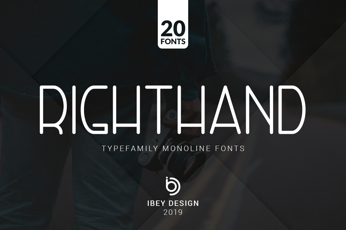 RightHand - 20 Monoline Fonts