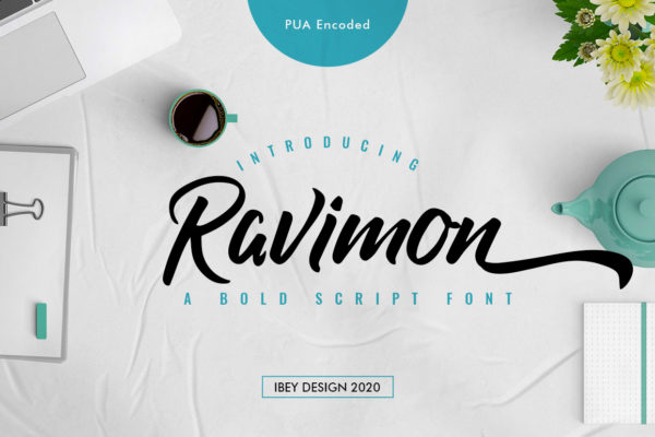 Ravimon - Solid Handbrush Font