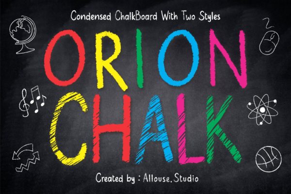 Orion Chalk - Two Styles Solid & Scratch Font