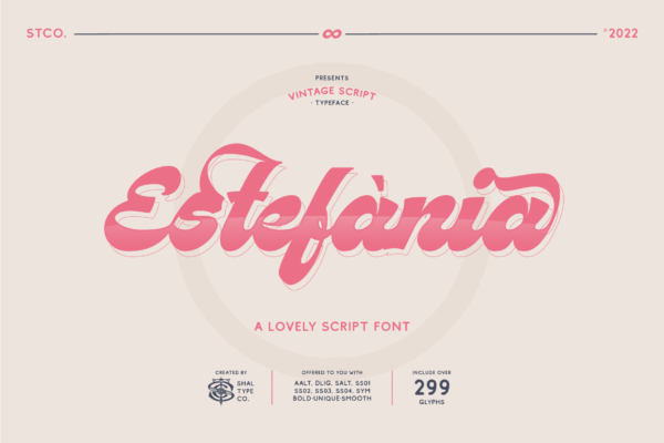 Estefania Retro Script Typeface