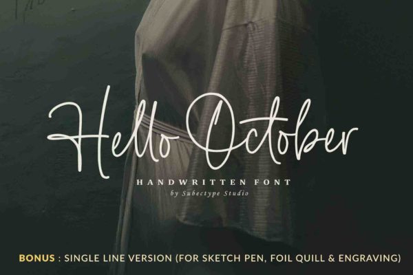 Hello October - Monoline and Singleline Font