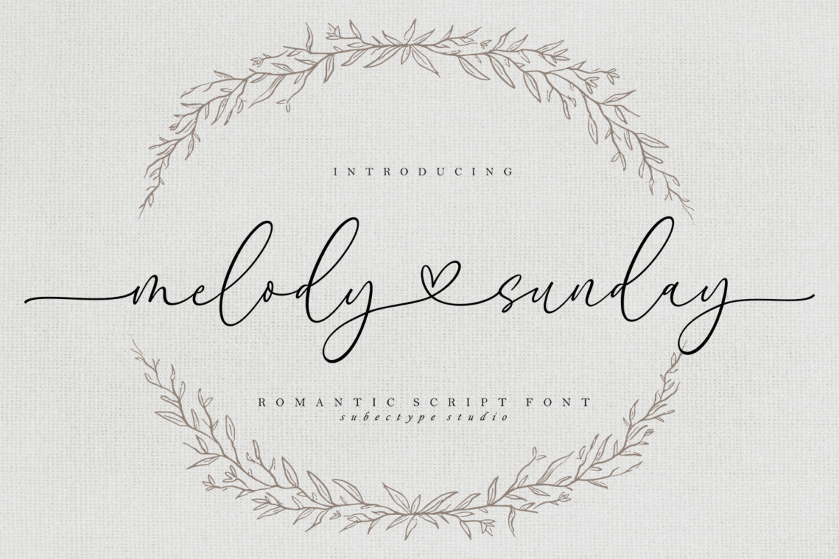 Melody Sunday - Heart Connected Font