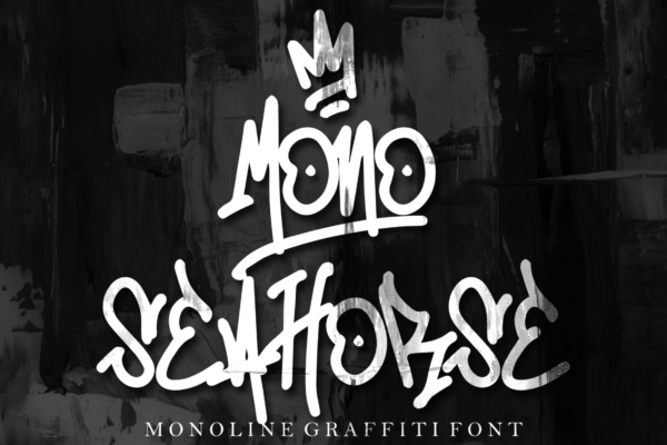 Mono Seahorse - Oneline Graffiti Font