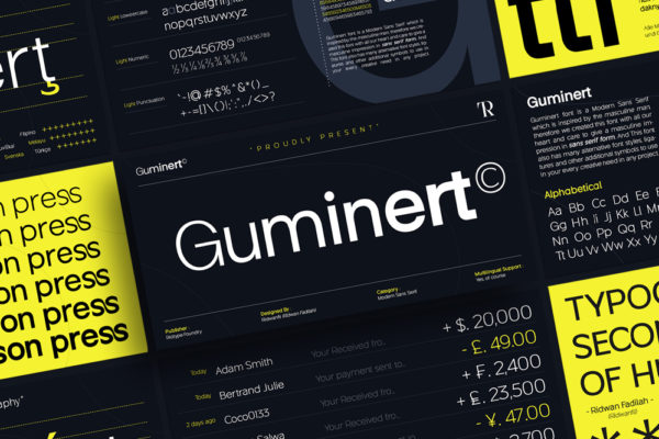 Guminert Font Family - Modern Sans Serif