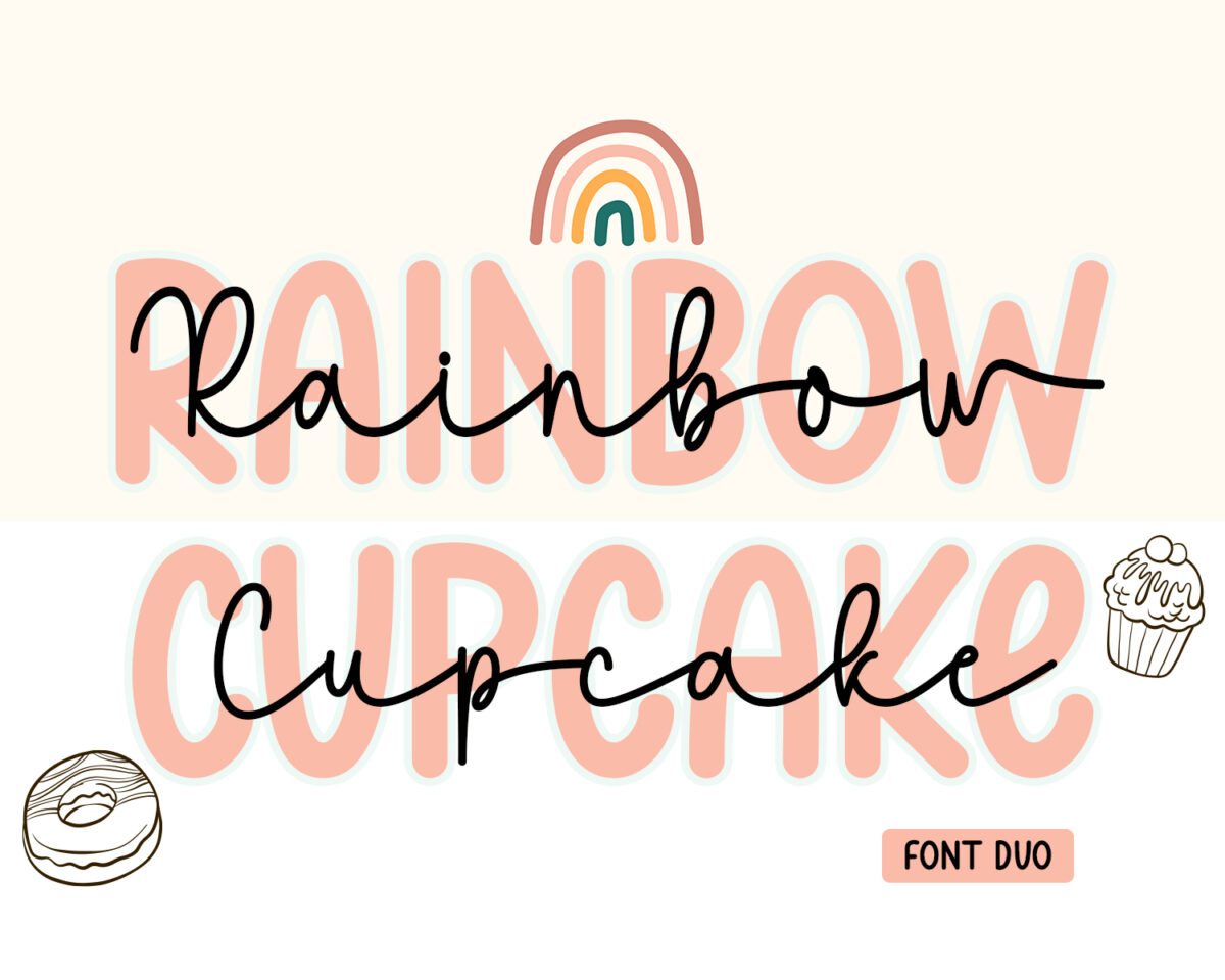 Rainbow Cupcake Duo