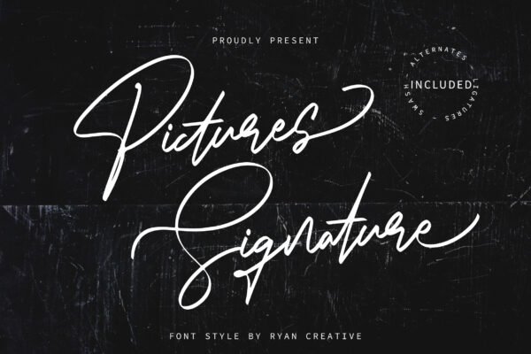 Pictures Signatures - Stylish Font